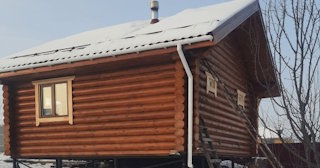 Баня из оцилиндрованного бревна под ключ в Анапе - от 134862 рублей